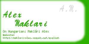 alex maklari business card