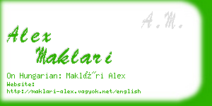 alex maklari business card